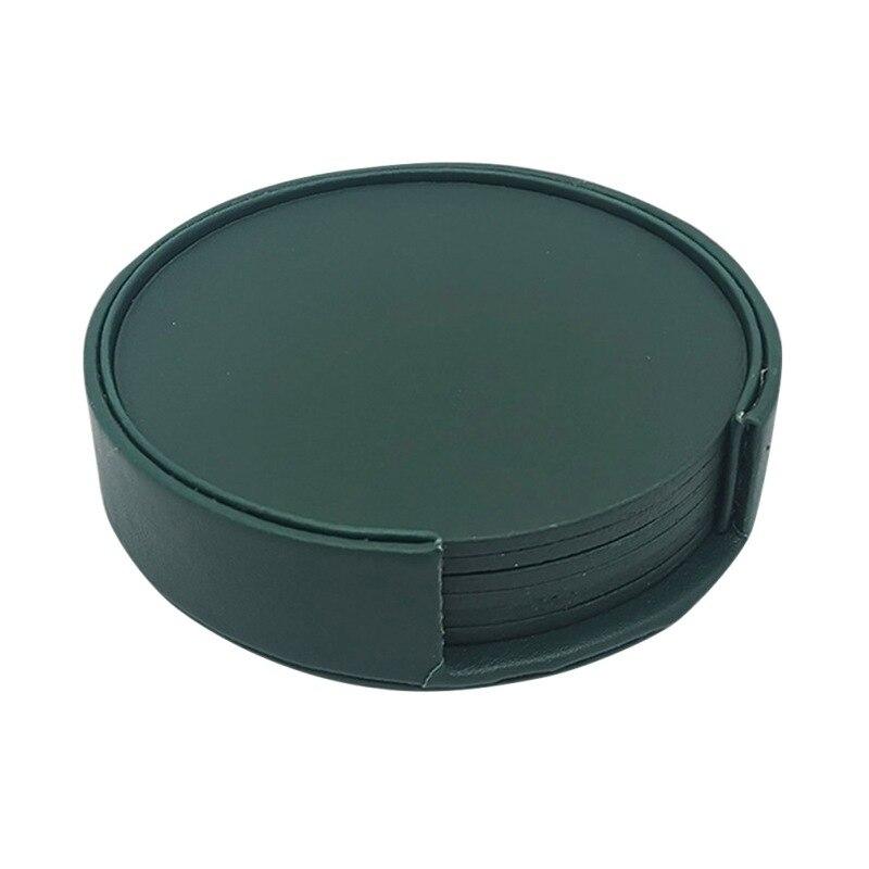 

Кожаные подставки с держателем, набор из 6 штук, имитирующие мраморные подставки для напитков, забавный подарок на новоселье, коврик для круглой чашки для дома и кухни