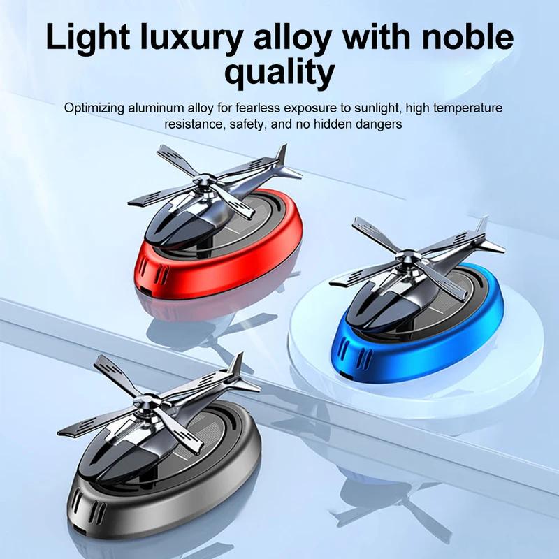 LANGJING Solar Car Air Freshener Perfume Helicopter Interior Decoration Rotating Aromatherapy Perfume Diffuser