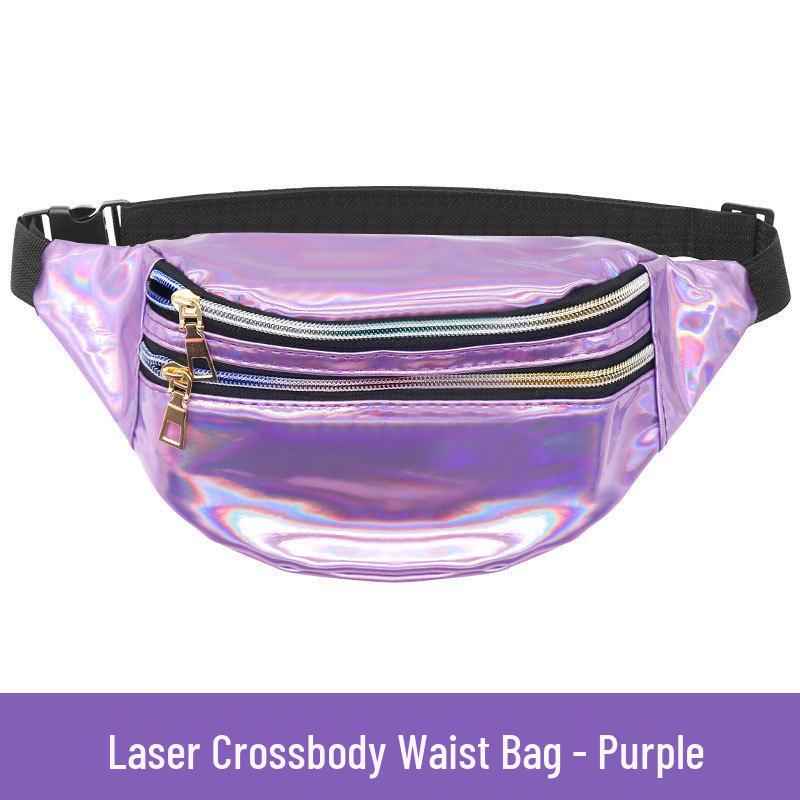 Women's Reflective Crossbody Laser Waist & Chest Bag - Trendy Outdoor Beach Bag