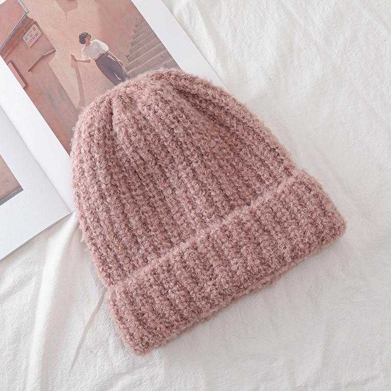 Nuevo sombrero holgado de invierno para mujer, gorro con puños decorado a la moda, gorro cálido para invierno para mujer, gorro tejido informal para calle
