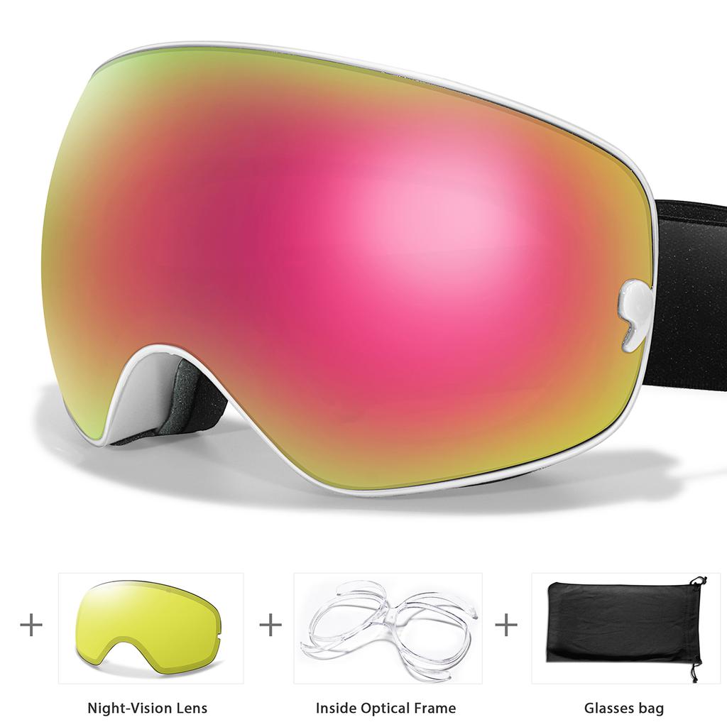 Men Women Anti-Fog UV400 SKI Goggles Snowboard Outdoor SportS Teen Snowmobile Glasses Winter Cycling Eye Windproof Christmas