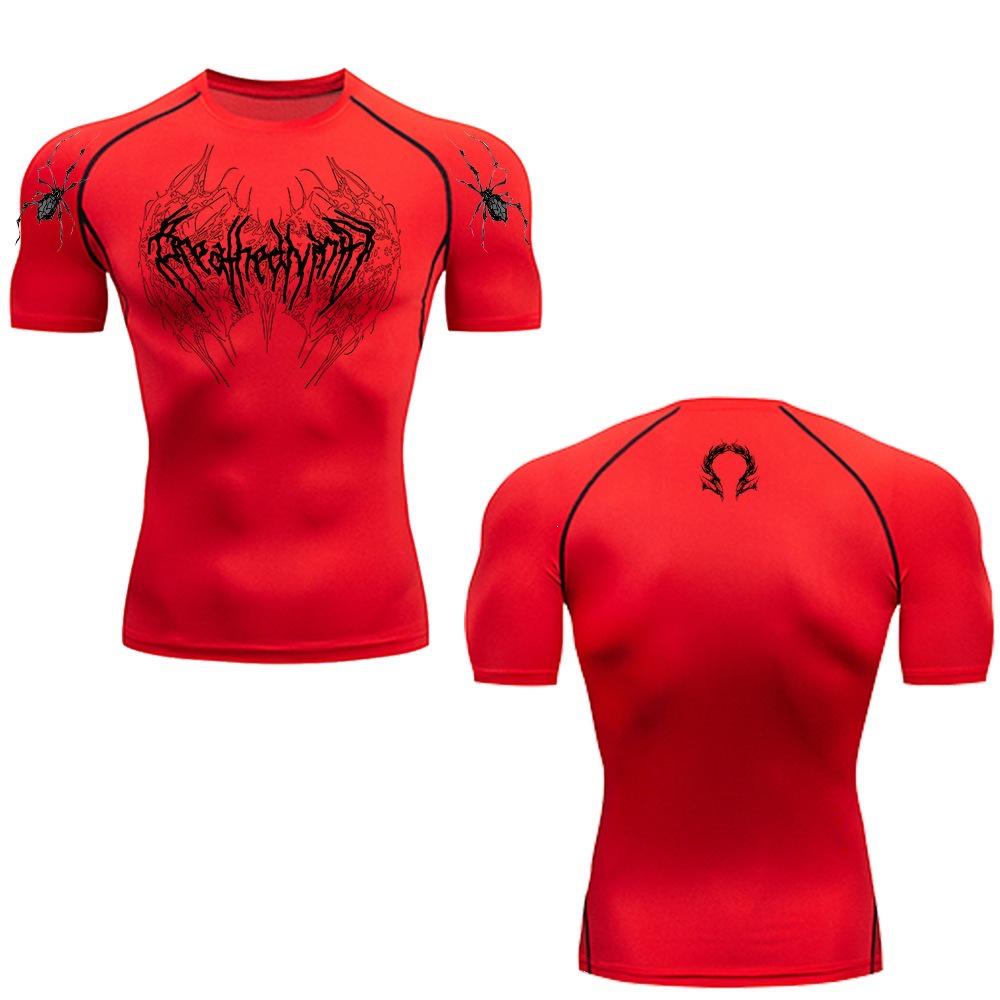 Breathedivinity Men s Dark Style Quick-Dry Tight-Fit Sports T-Shirt L