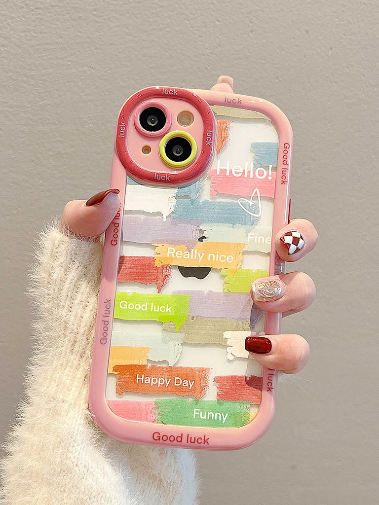 Fashion Graffiti Letter Shockproof Bumper Clear Phone Case For Iphone 14 13 12 11 Pro Max Cute Soft Silicone Back Cover Case