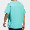 Adidas Letter Logo Printed Casual Short Sleeve T-Shirt Men Tops Blue HA3636