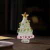 Creative Christmas Gifts for Friends Mini Tree Figurine, Handmade Colored Glaze Tabletop Ornament Unique Holiday Table Centerpiece with Star Top Xmas