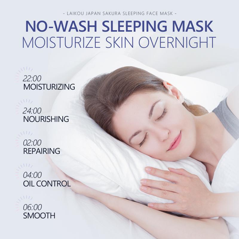 Japan Sakura Schlaff face mask Feuchtigkeitsspendende & Reparierende Nacht-Gesichtsmaske Kirschblüten Hautpflege Nährend Glättend Haut