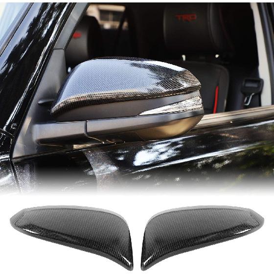 JeCar for 4Runner Carbon Fiber Side Mirror Cover Trim Decoration Covers for 2017-2023 Toyota 4Runner Accessories Carbon Fiber Grain