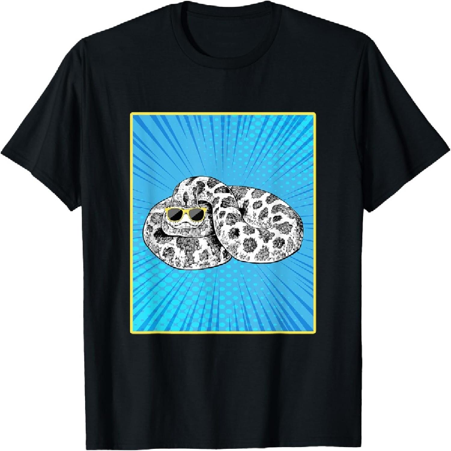 Hognose Snake Portrait Pop Art Snake with Sunglasses T-Shirt S