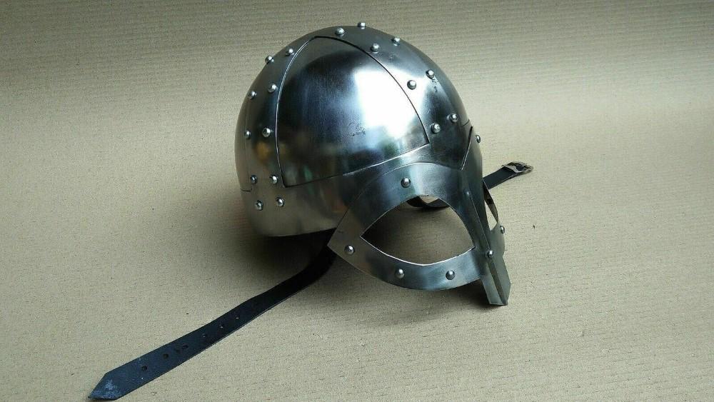 Casco Normano de Acero de Calibre 18 Medieval Armadura Vikinga