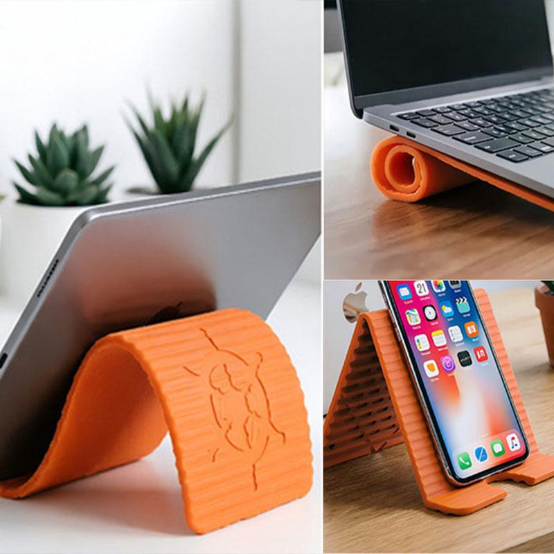 Portable Flexible Folding Silicone Phone and Tablet Stand - Multi-functional and Adjustable.