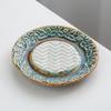 Non-Slip Ceramic Ginger Grater Embossed Texture Colorful Garlic Masher Plate Efficient Round Plate Vegetable Grinding Tool