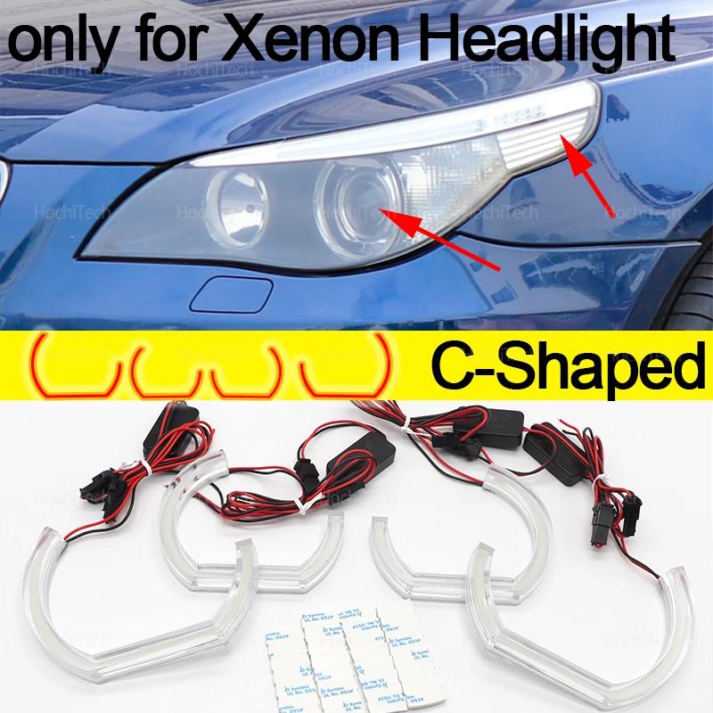 CSL Style Lemon Yellow Angel Eyes for BMW E60 E61 520i 525i 530i 540i 545i 550i M5 2003-2007 DRL LED Daytime Light Car Styling