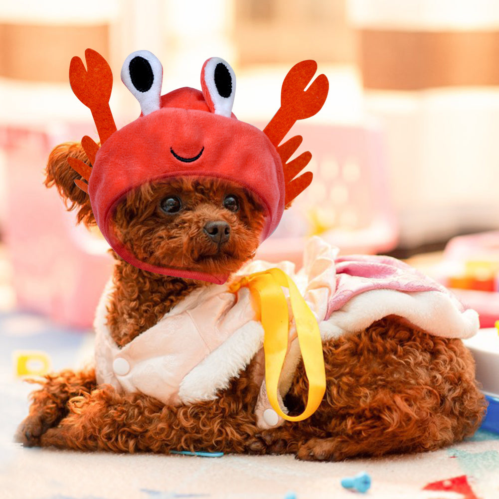 Cute Crab Frog Pet Hat, Puppy Dress Up Costume, Christmas Cosplay, Warm Headwear, Dogs Hats, Lovely Style