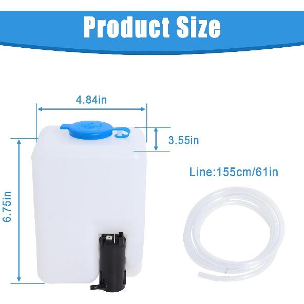 Swess Car Windshield Washer Pump Universal Reservoir Kit 99300 Fluid Reservoir Tank Bottle With Pump