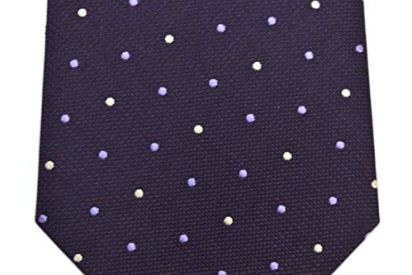 Paul Smith Brand Name Tie Dot Pattern Tie, (8cm Wide) (Purple Navy/Blue (PS72)) [Used]
