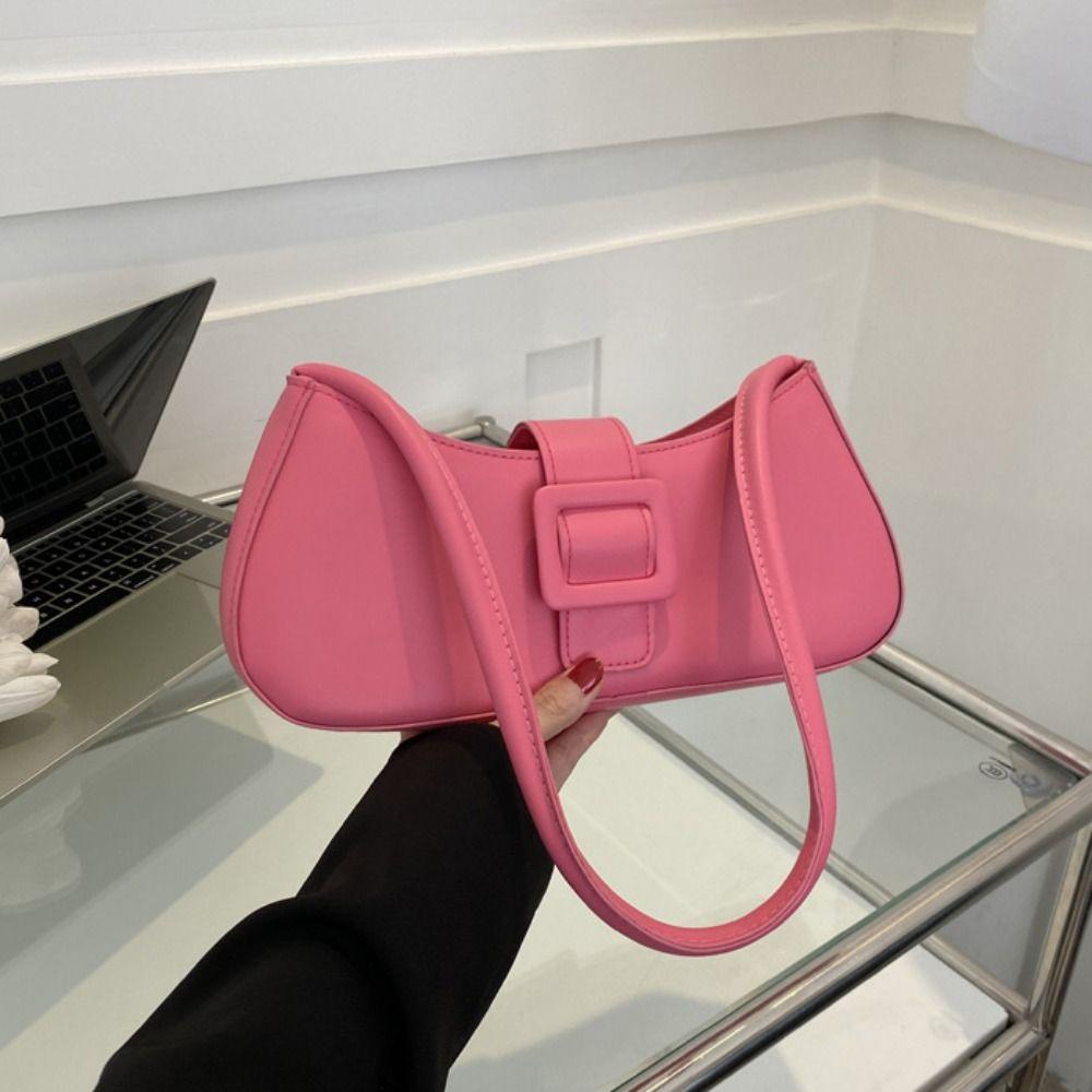 PU Leather Underarm bag Women Large Capacity Ladies Luxury Handbags Half-moon Tote Bag  Girls