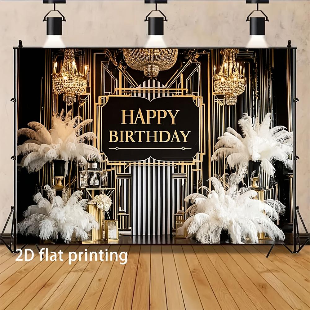 2D Plane 1 Piece with a Gatsby-style Black and White Striped Decorative Art Background Suitable for Festivals
