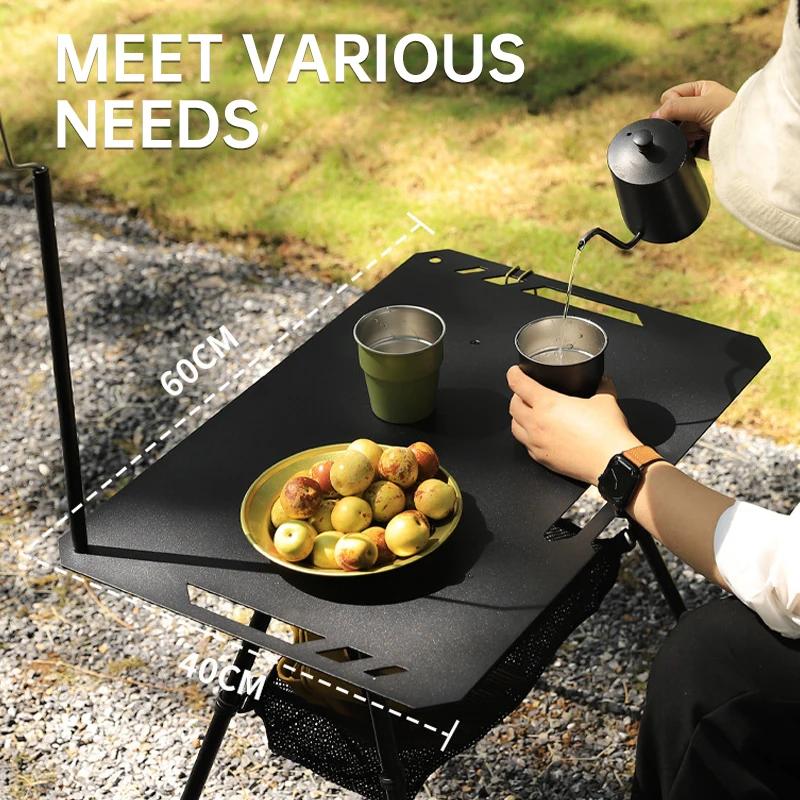 Outdoor Tactical Table, Lightweight IGT Aluminum Alloy Height-adjustable Table, Portable Foldable Camping Picnic BBQ Rack