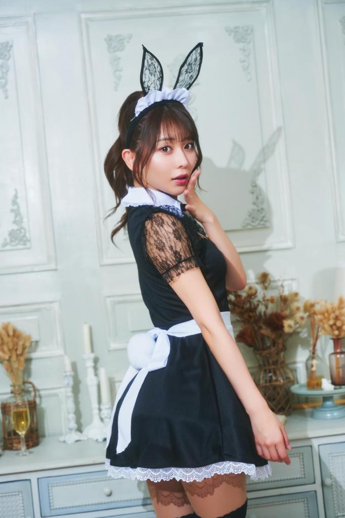 Clearstone GLOWHOLIC Cosplay Halloween Bunny Maid M Black Women's