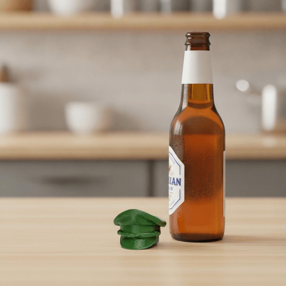 2PCS Creative Hat-shaped Bottle Cap 3D Print Bottle Top Funny Beer Bottle Cap Pub