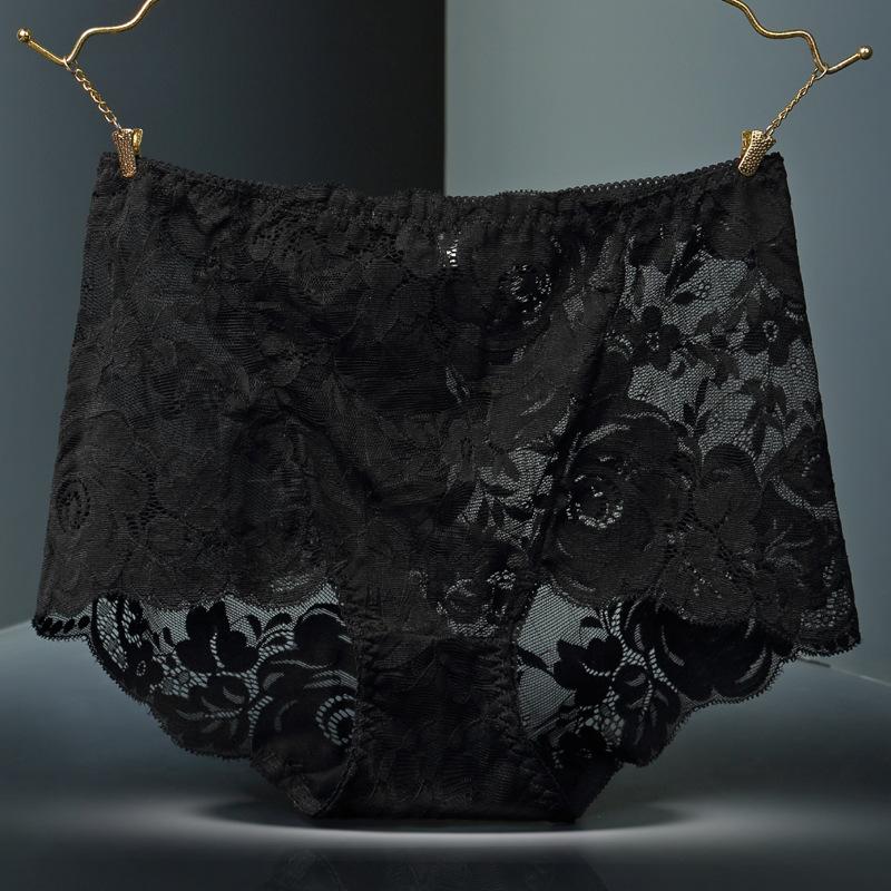 Übergröße Damen Sommer Sexy Spitze Ausgeschnitten Ohne Markierung Zum Schließen Bauch Hohe Taille Dreieck Panties