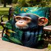 1pc Chimpanzee Print Throw Blanket Polyester Fiber, Lightweight Flannel, Soft & Warm, All Season Use for Outdoor, Camping Digital Print