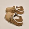 New Chinese Versatile Birkenstocks 2025 New Lace Edge Inner Height Increase One Pedal Lazy Retro Cute Women's Shoes