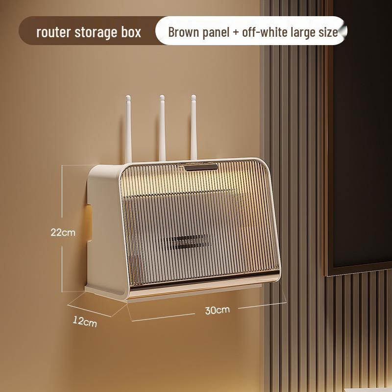 Wall-Mounted Multi-Functional Storage Box for WiFi Router, Power Strip, and Cable Management
