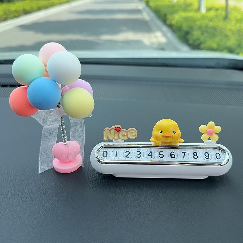 Cute Temporary Parking Phone Number Plate for Car Interior