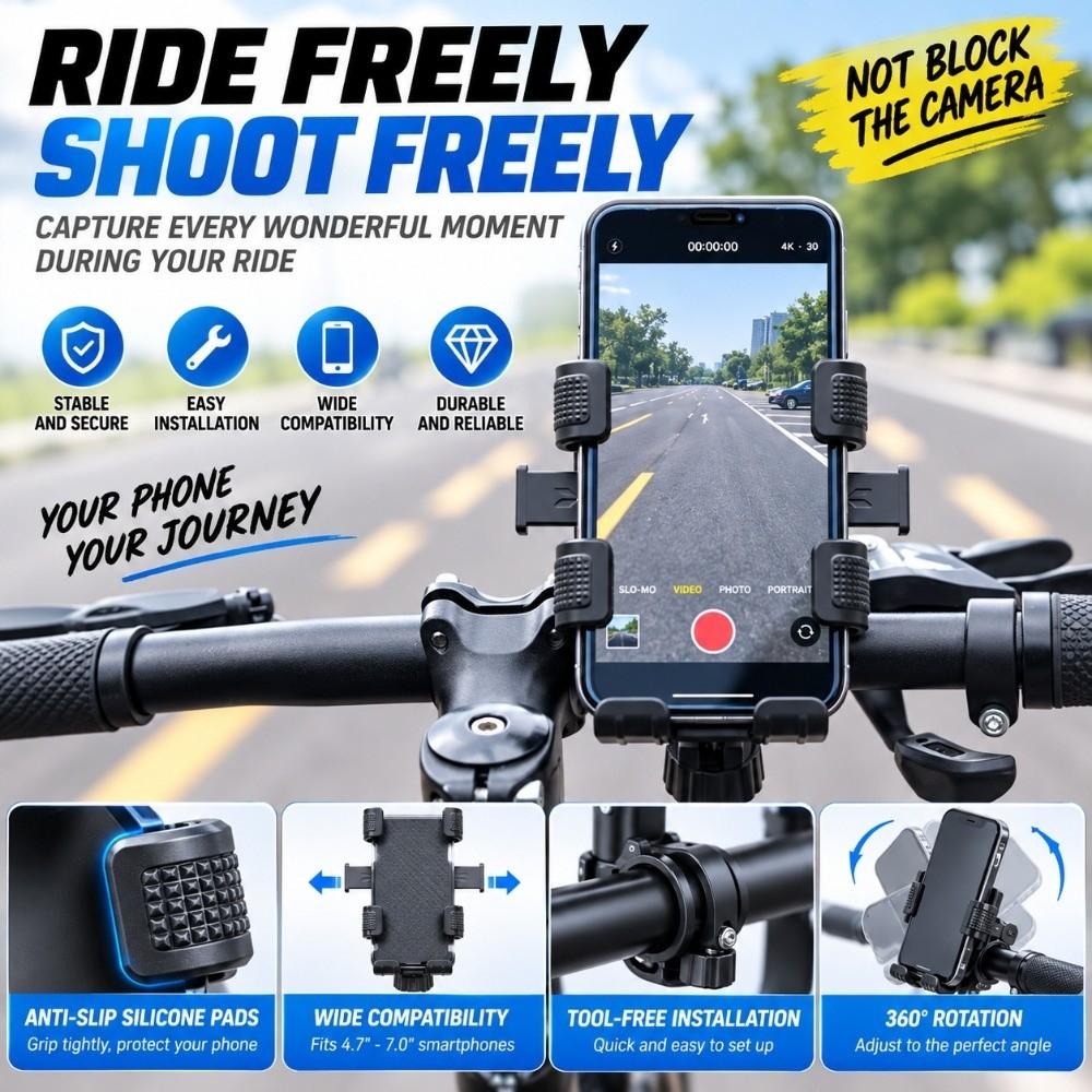 Anti Slip Handlebar Phone Mount Universal Phone Bracket for iPhone/Xiaomi/Samsung for Riding