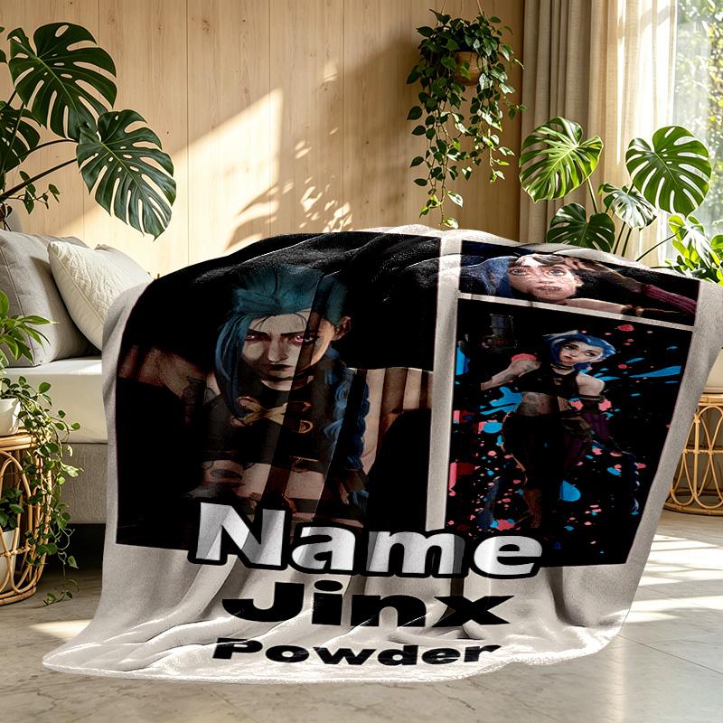Custom Name Personalized Jinx Print Blanket, Home Decor, Bedroom, Sofa, Camping, Couch, Gifts for Birthday ChristmasEnthusiasts