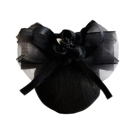 Women Hair Net Mesh Head Flower Headdress Floral Hair Adornment Versatile Decorative Hair Mesh Hair Styling Tool