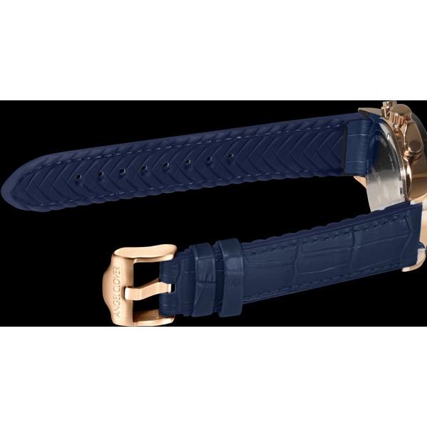 Angel Clover LUCE SOLAR Men's Leather Band LUS44PNV-NV Wrist Watch