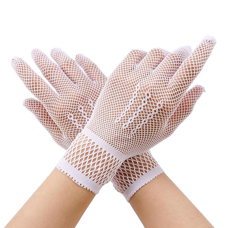 1 Pair  Sale Fishnet Mesh Glove  Women Lady Girl Glove Protection Lace Elegant Lady Style Gloves Black And White