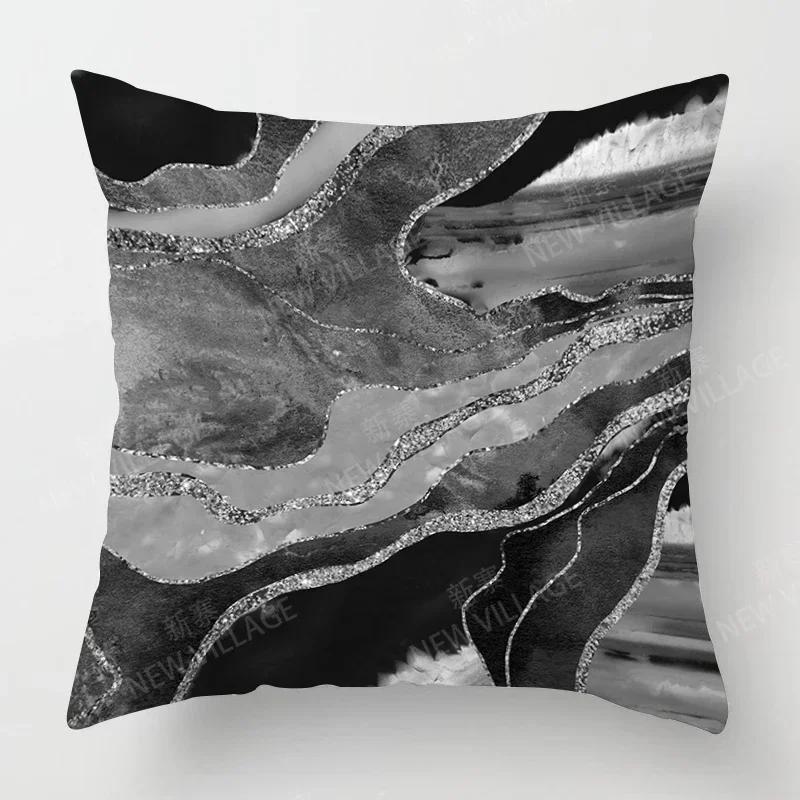 

Modern Gray Black Abstract Geometric Cushion Cover Home Decor Pillow Cover Sofa Throw Pillow Cover 30x30cm чорний