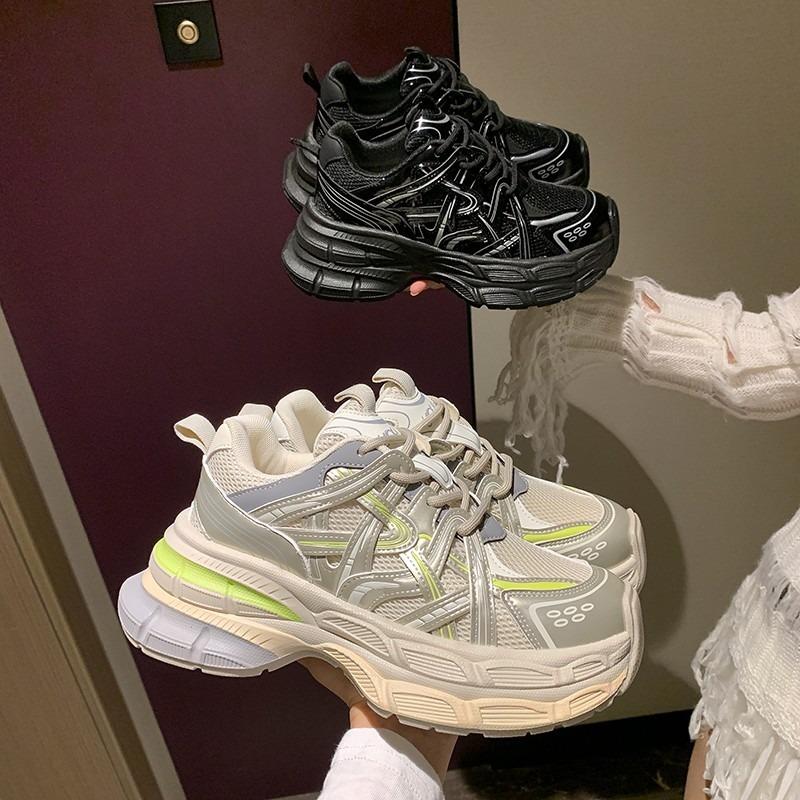 Ster platform dad schoenen nieuw veelzijdig en lichtgewicht muffin binnenhoogte-verhogende dad schoenen sport kleine witte schoenen