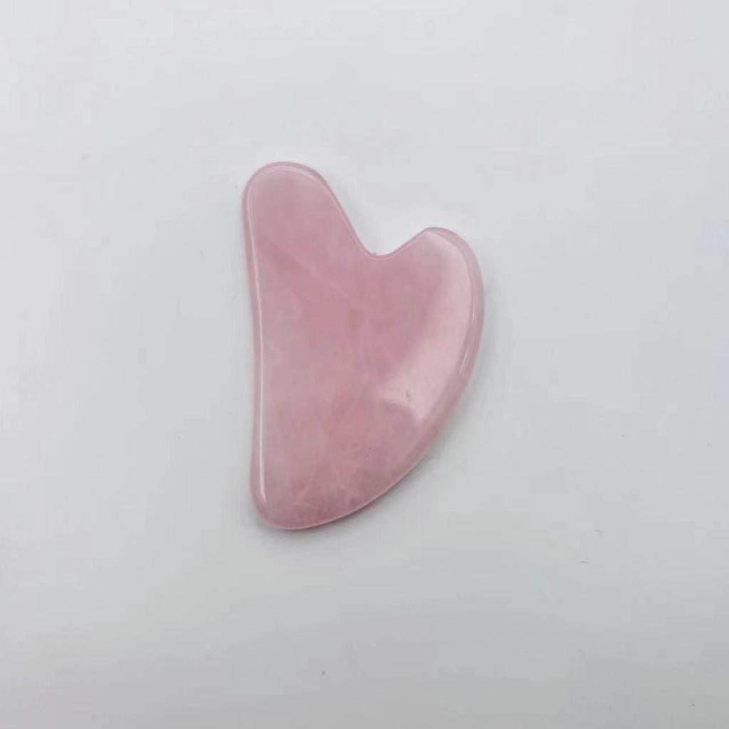 Rose Quartz Double-Headed Jade Roller and Scraping Massager for Face and Eyes
