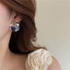 Transparent Geometric Earrings Made Resin Metal Combined Fashionable Luxurious Trendy Design Earrings Women's Parties Jewelry