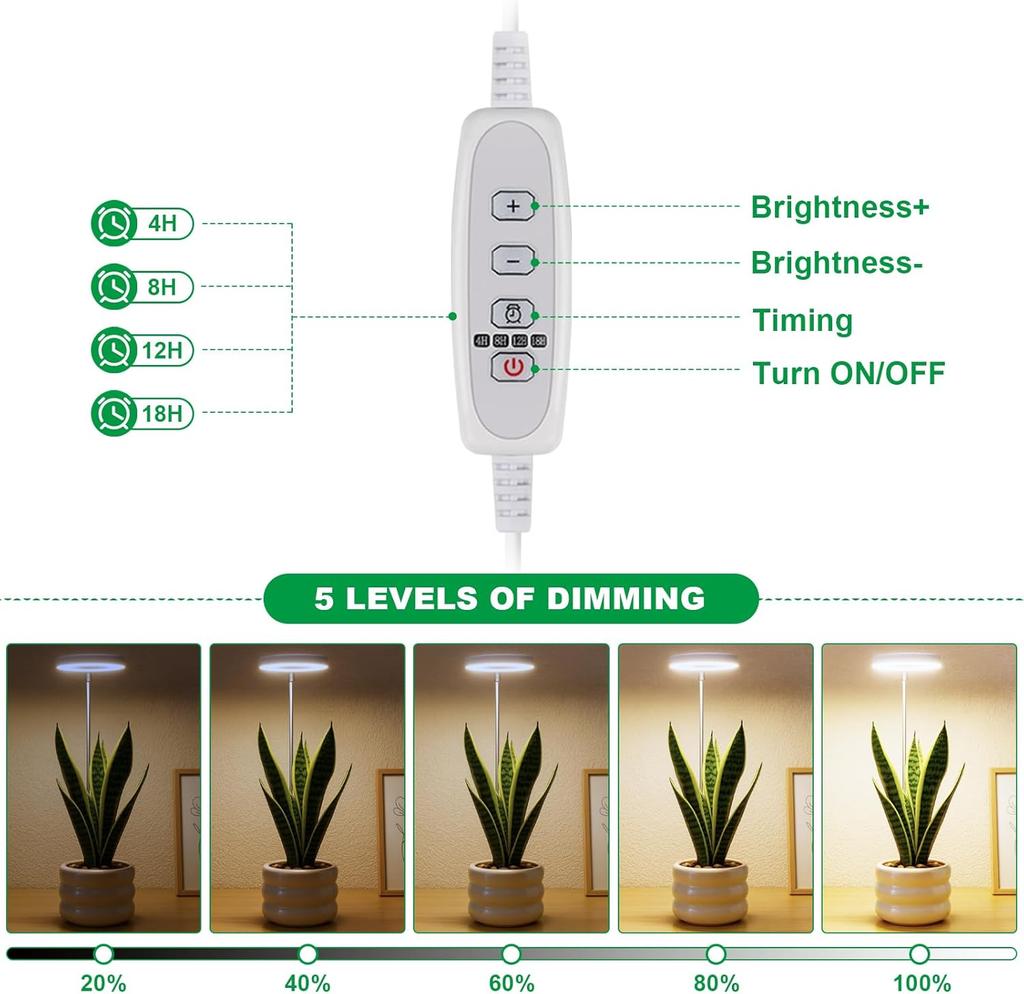 Xiaomi Dual-Use Ring Grow Light Plants USB Full Spectrum Indoor Greenhouse Succulents Led Grow Lighting 4/8/12/18Hours Auto Timer
