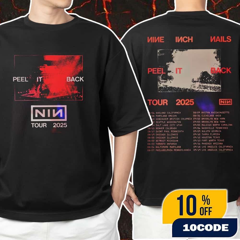 Nine Inch Nails Peel It Back Tour 2026 With Tour Dates Backprint Unisex T-Shirt
