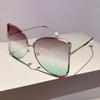New Oversized Metal Sunglasses Women Luxury Designer Pink Vintage Big Frame Pearl Shades Elegant Sun Glasses