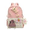Fashion Casual Backpack Female Cute Cartoon Lightweight Elementary School Bag Large Capacity Contrasting Color Backpack