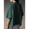 Women's, Summer New Style, Short Sleeved, Lapel, Casual, Loose Fit, Top, Solid Color Shirt