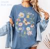 Vintage Wildflowers Shirt Comfort Colors, Floral Wreath Shirt, Butterfly Flower Tee, Botanical Spring Nature Shirt, Cottagecore Garden Shirt