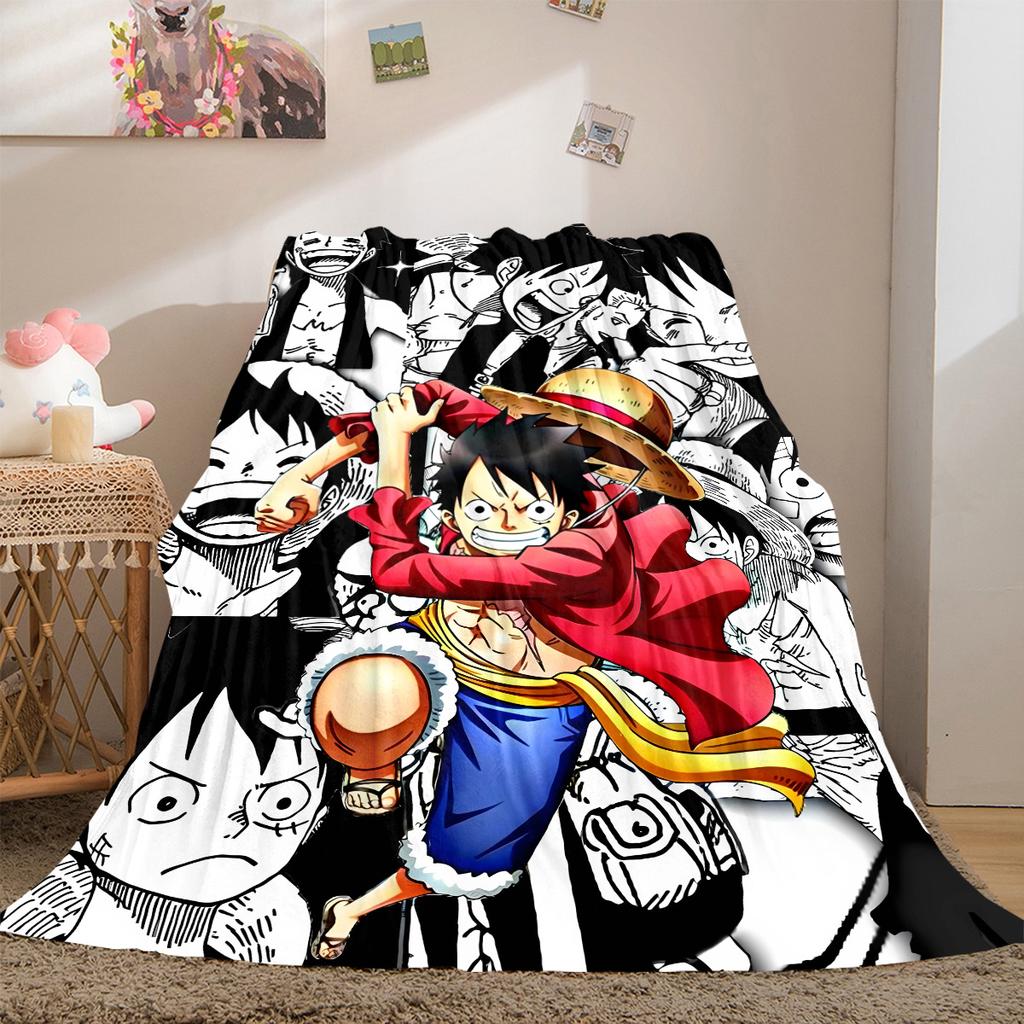 Anime Luffy Pirátská Všestranná Cestovní Deka pro Všechna Roční Období Kompaktní Vhodná pro Kancelářský Šlofík & Venkovní Kempování LXR146