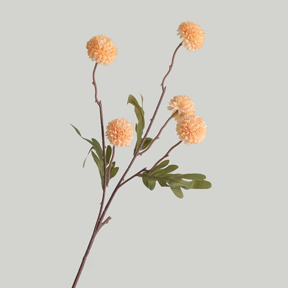 Pompon Chrysanthemum Artificial Silk Flowers 5 Heads Design Bridal Bouquet Dandelion Flower Ball Artificial Silk