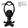Funky Home Accent Piece Heart-Matching Skull Ornament 3D Printed Skeleton Statue Gothic Novelty Bone Texture Statue Compact Size Sculpture