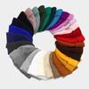 Simple Solid Color Double Striped Crimped Knitted Hat Outdoor Casual Thermal Pullover Hat Brimless Cap Tide