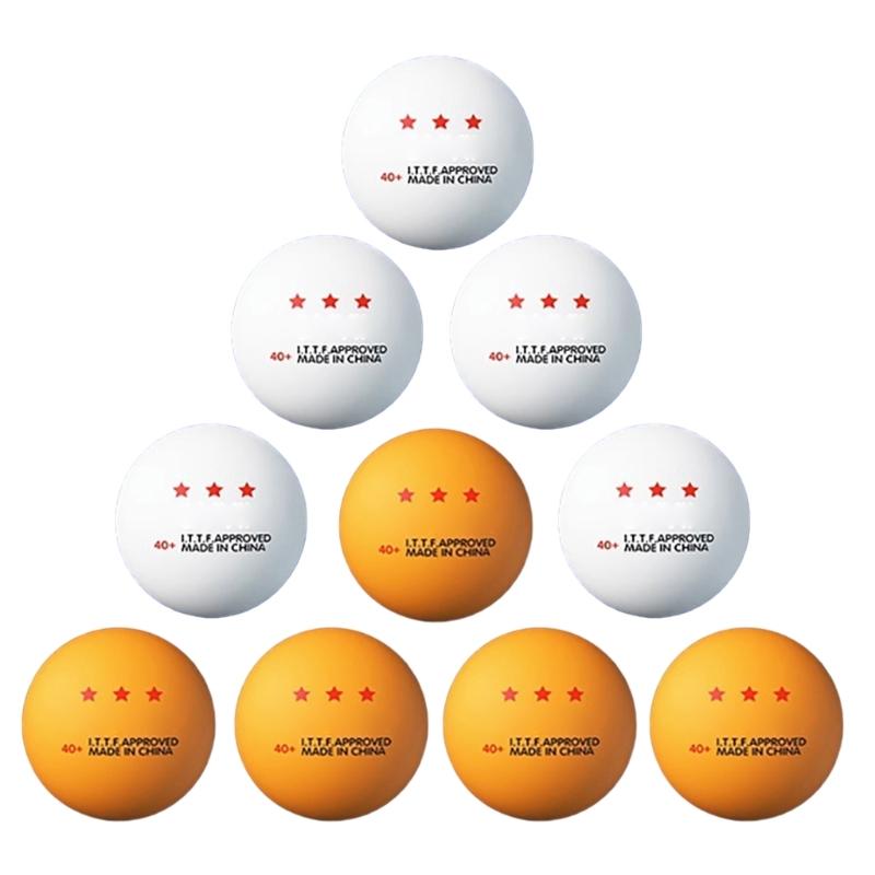 10 Pcs 3-Star Table Tennis Ball High Performances Training Ball Pingpong Ball for Indoor Outdoor Competitions