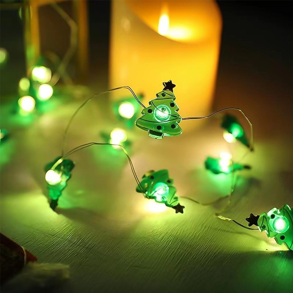 1Set Christmas Decoration LED Light String Snowflake Snowman Santa Claus Christmas Tree String Light Xmas Tree Ornament For Home
